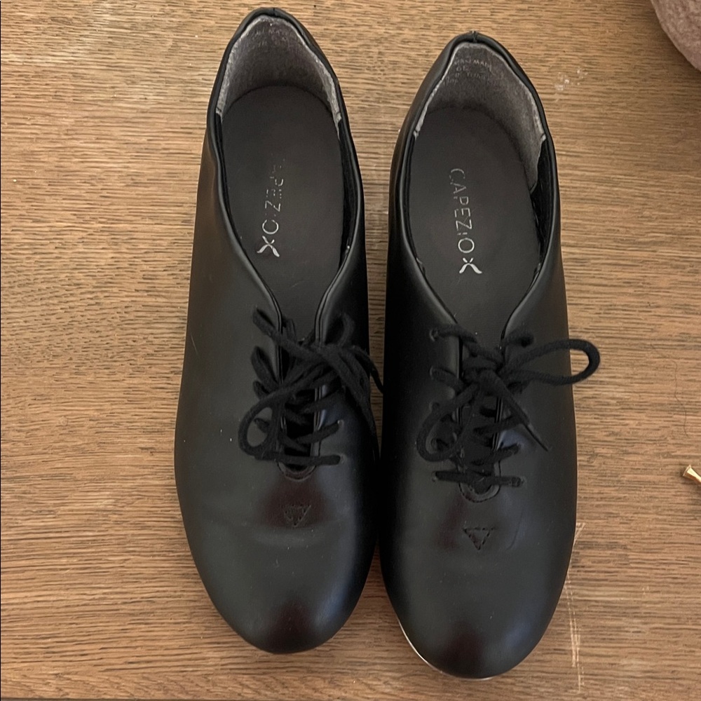 Capezio Black Lace-Up Tap Shoes